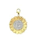 14k Gold Diamond Sunflower Charm (1/10 cttw)