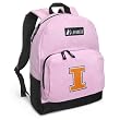 University of Illinois Backpack Pink Fighting Illini Logo for Travel, Daypack CUTE School Bags Best Unique Cute Gifts for Girls, Students Ladies -
