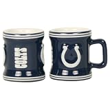 NFL Teams 2oz Ceramic Handled Full Color Shot Glasses 2 Pack - Indianapolis Colts