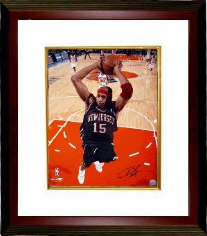 Vince Carter signed New Jersey Nets 16x20 Photo Custom Framed- Mounted Hologram