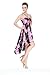 Women's Hawaiian Butterfly Luau Dress in Black Pink Panel Hibiscus Palm Print