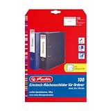 Produkt-Bild: Herlitz 11165891 Ordnerr&uuml;ckenschild maX.file PC-EINSTECK 8cm 100er, kurz/breit, 53 x 190 mm Wei&szlig;