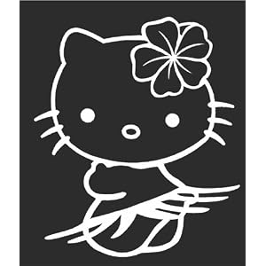 Hello Kitty Hawaii Sticker Decal White 5.5" Tall