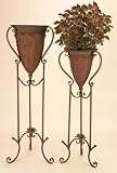 46 High Elegant Metal PLANT STAND Set of 2 in Oxidize Finish