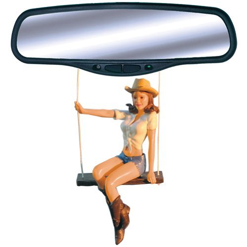 Car Mirror Swinging Cowgirl: Hang Her From Your Rear View Mirror
