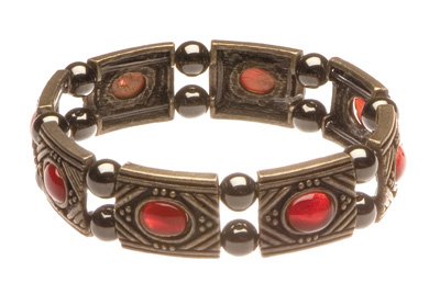 MAGNETIC THERAPY Haematite Bracelet-Crimson Fire 