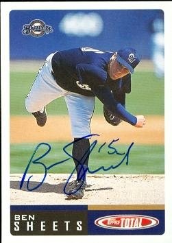 Ben Sheets Autographed/Hand Signed MLB Baseball Card (Milwaukee Brewers) 2002 Topps Total #327