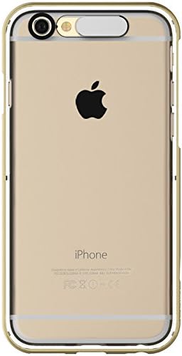 Rock Light Tube Series Bumper Case Clear Rear Cover for Apple iPhone 6 - Gold