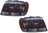 2002-2003 ( 02 03) Jeep Grand cherokee Headlight Assembly - (Laredo) - One Pair (Both Driver and Passenger Sides) - DOT Certified Headlamp