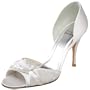 Stuart Weitzman Women's Knotted d'Orsay Pump,White Satin,4.5 M US