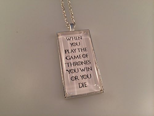 Game of Thrones, When you play the game of thrones you win or you die Quote Necklace, Cersei Lannister Pendant, Gothic Necklace