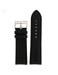 Extra Wide XL Watch Band Genuine Leather Calfskin Black 30 millimeters Tech Swiss