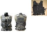 Tactical Crossdraw Vest w/Pistol Belt--BLACK