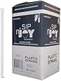 Crystalware Plastic Giant (Jumbo) Straws Individually Wrapped 10-1/4 Inches 300/box, Clear