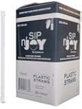 Crystalware Plastic Giant (Jumbo) Straws Individually Wrapped 10-1/4 Inches 300/box, Clear