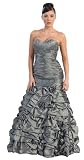 Strapless Taffeta Prom Holiday Formal Gown Long Dress #27019