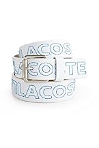 Men's Repeat Stitched Logo Leather Belt
