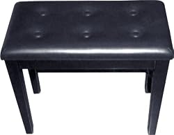 Palatino BP-090-BK Leather Padded Piano Bench, Black