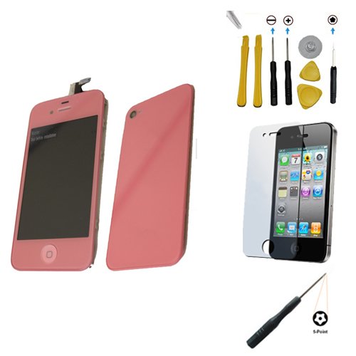 Buy YAGadget Verizon iPhone 4 CDMA Digitizer+LCD Assembly PINK + Back Door Battery Cover Assembly + Clear Screen Protector + 7 Piece Complete Tool Kit + 5 Star Torx Screwdriver