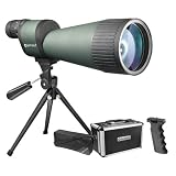 BARSKA Benchmark 18-90x88 Straight Spotting Scope with Handheld Tripod, Table Top Tripod, Soft Carrying Case And Hard Case