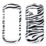 White with Black Zebra Strip Snap on Hard Skin Faceplate Cover Case for Sam ....