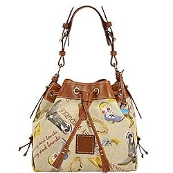 Dooney Bourk Texas "Boot" Western Drawstring Bag Tote Tan