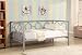 Silver Pearl Finish Metal Astoria Day Bed (Daybed) Frame