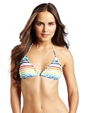Modern Amusement Women's Rainbow Stripe Ripple Tri Top