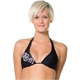 VOLCOM ROUND ABOUT REVERSIBLE HALTER TOP BLACK S