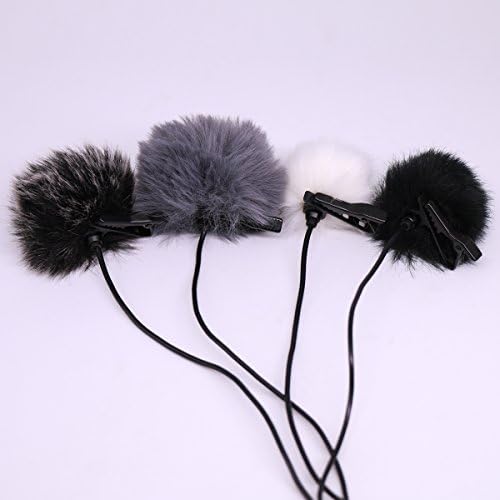 4pcs/set Universal Furry Outdoor Microphone Windscreen Muff Wind shield for SONY RODE BOYA BY-M1 Audio-Technica ATR3350 Lavalier Label Microphones (for 0.5cm Mic)