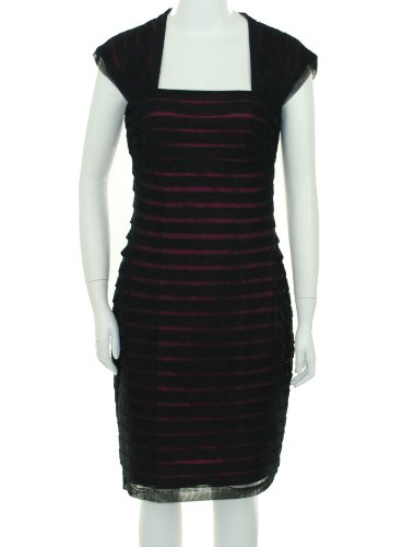 Adrianna Papell Tucked Netting Dress