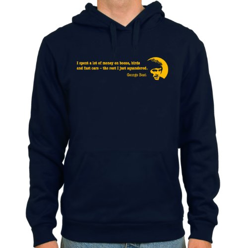 Kapuzensweater George Best ::: Farbe: navy ::: Größen: M-XL ::: Fußball-Kult