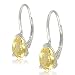 Sterling Silver Pear-Shaped 5x8mm Citrine Lever Back Earrings