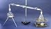 Distilling Apparatus with 500ml Flasks, 250mm Graham Condenser, Kjeldahl Bulb, and Supports