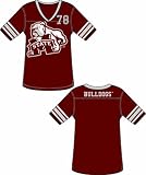 Mississippi State Bulldogs Women's Jersey T-Shirt With Stripes