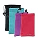 BIRUGEAR 4-Pack Universal Microfiber Sleeve Pouch for accessories of Apple iPhone 5S, 5, 4S, 4, iPod Nano 7th, iPod Touch 5th and more Cellphone Smartphone (Black/Blue/Raspberry/Purple)