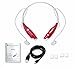 Wireless Bluetooth Headset - With Microphone and Voice Guidance (Red)