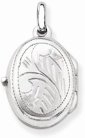 Solid 925 Sterling Silver Locket Opens Engravable Pendant (22mm Height x 15mm Width)