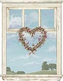 Wreath Window - Heart Peel & Stick Wall Mural