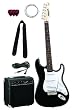 Fender Starcaster Strat Electric Guitar Starter Pack, Black