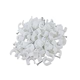 uxcell　サークルネイルクリップ　70個入り　7mmの直径　電気ケーブル　プラスチック