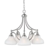 Royce Lighting RC70ES/5-12 Prescott Five-Light Chandelier Brushed Steel with White Alabaster Globes