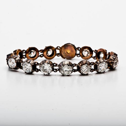 20.00 carats diamond Gold bracelet; Antique Diamond 