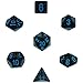 Polyhedral 7-Die Speckled Dice Set - Blue Stars