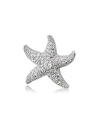 Bling Jewelry Pave Cubic Zirconia Starfish Pendant 925 Sterling Silver