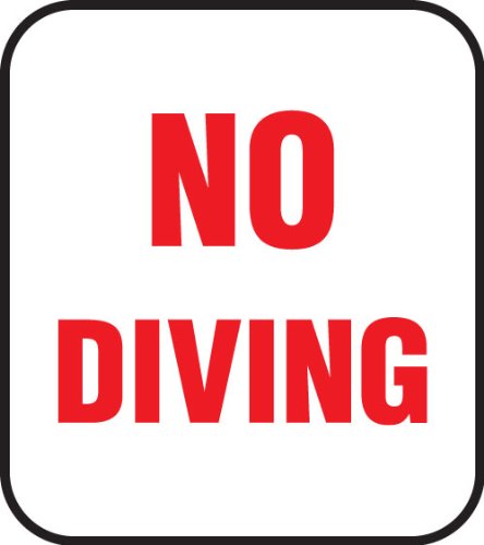 No Diving' Pool Safety Sign - Non-Skid Ceramic