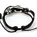 WILD-WIND (TM Christmas Unique Metal Button Ring Tube Multistrand Leather Adjustable Wrap Bracelet