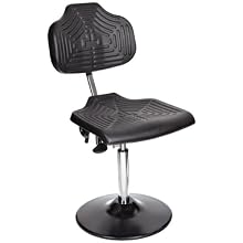 Milagon Brio 12 Series WSP1210TPU Polyurethane Foam Seat on Enamel Disc Base Chair with Edging, Low Profile, 17"-24" Adjustment Height