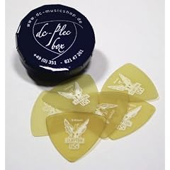 DC-PLEC-BOX Ultem mit 6 Original Clayton-Plektren (rounded Triangle-Form) aus einem Spezialmaterial �hnlich dem echtem tortoise-shell (Schildkr�tenpanzer) - in den St�rken von 0,38 - 0,94 mm (Gitarrenplektrum)