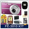 Olympus FE-3010 12MP 2.7 LCD Digital Camera (Magenta) Sensible Mega Savings Bundle